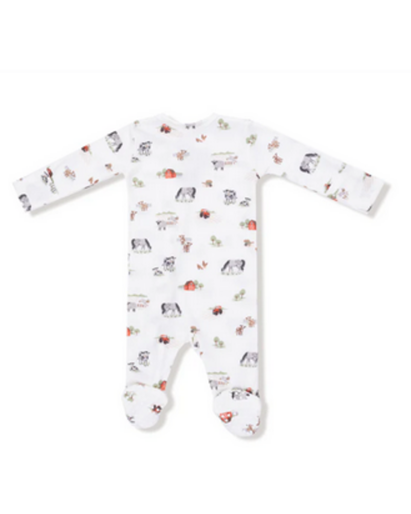 Angel Dear Little Farm 2 Way Zipper Footie {Ivory}