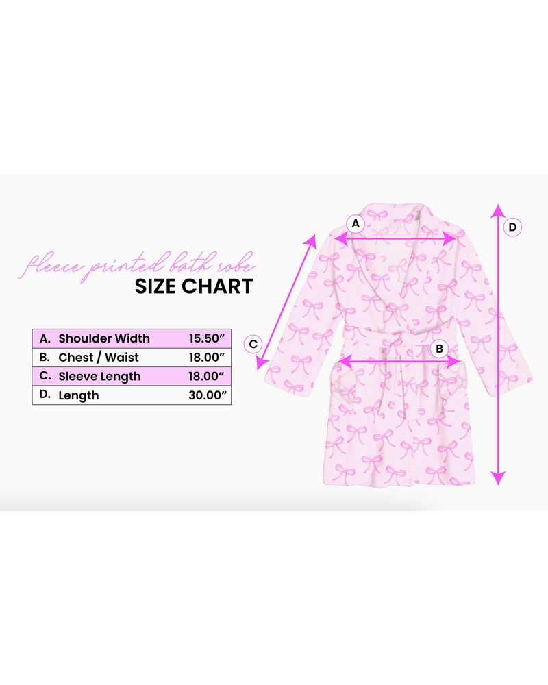 OMG Accessories Fleece Printed Bath Robe {Orchid Floral Bow Print}