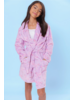 OMG Accessories Fleece Printed Bath Robe {Orchid Floral Bow Print}