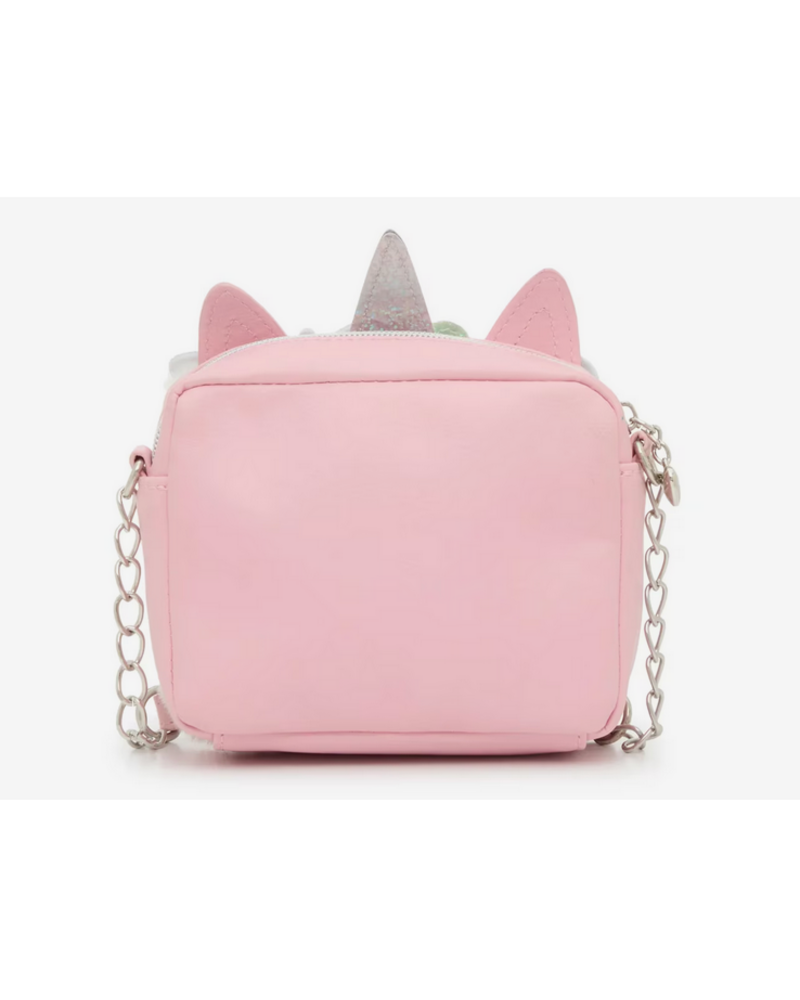 OMG Accessories Miss Gwen Unicorn White Plush Crossbody Purse {Pink}