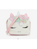 OMG Accessories Miss Gwen Unicorn White Plush Crossbody Purse {Pink}