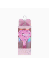 OMG Accessories 'Dance' Floral Printed Heart Shaped Hairbrush {Pink}