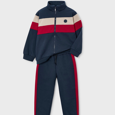 Mayoral Jogging Set w/ Race T-Shirt {Navy/Cherry}