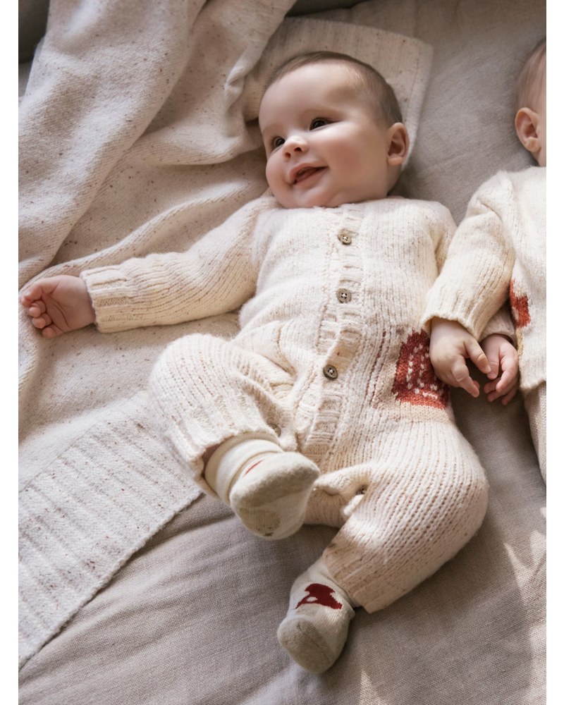 Mayoral Snail Sweater Knit Onesie {Cream/Rust}