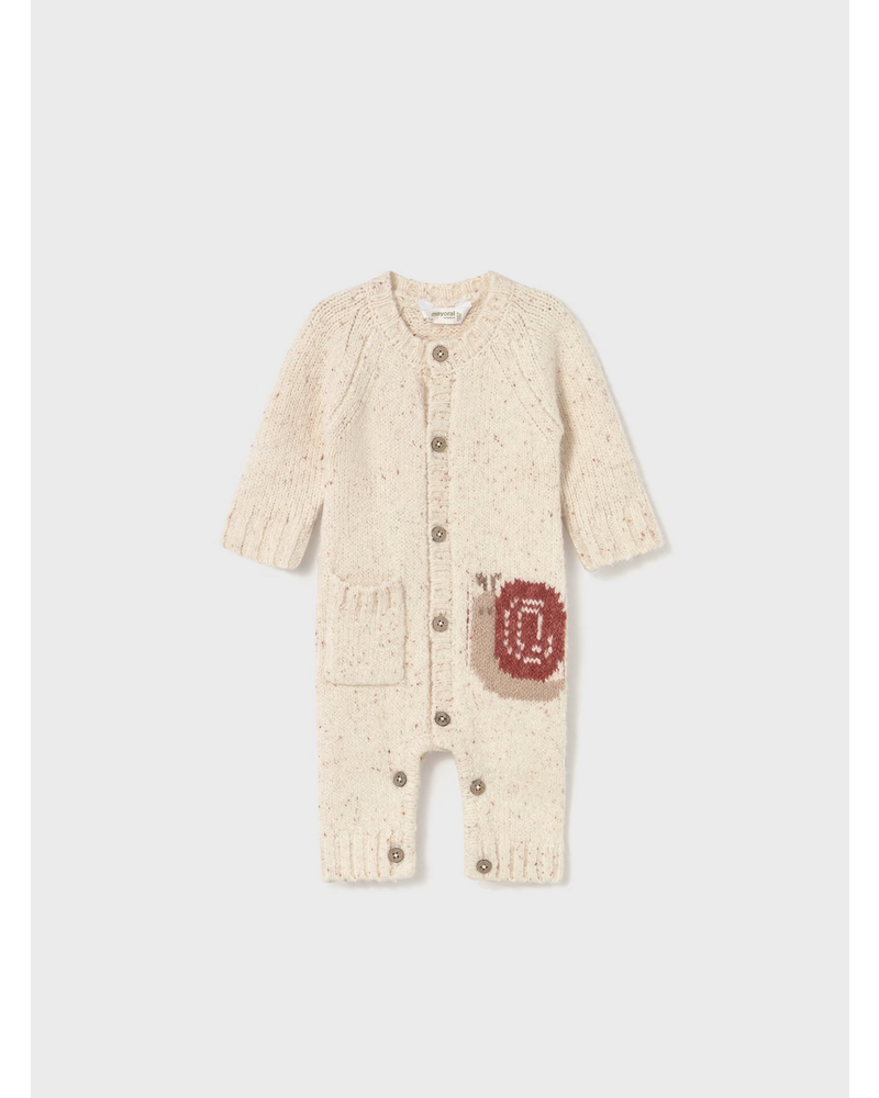 Mayoral Snail Sweater Knit Onesie {Cream/Rust}