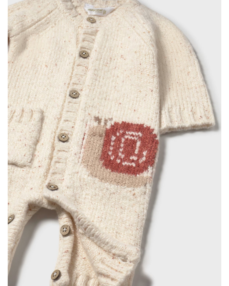 Mayoral Snail Sweater Knit Onesie {Cream/Rust}