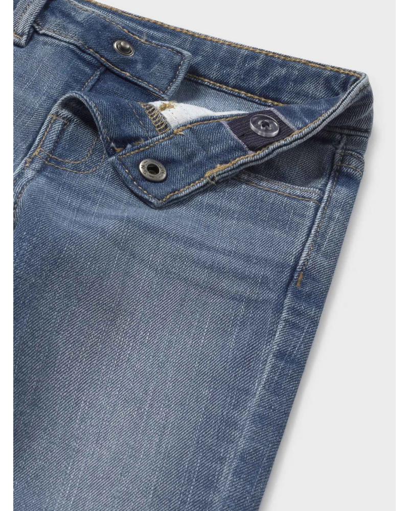 Mayoral Plaid L/S Button Up & Jean Set {Wht/Blue/Tan}