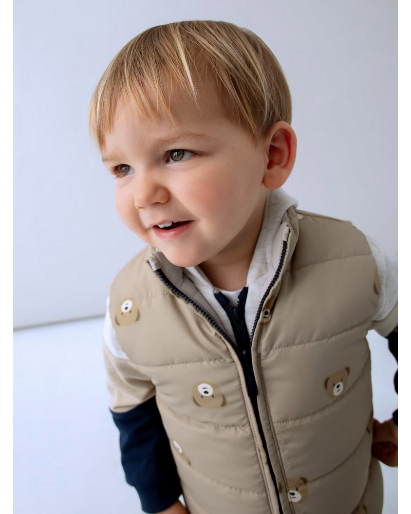 Mayoral Reversible Puffer Vest {Navy/Tan}