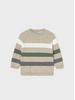 Mayoral Stripe Sweater Pant Set {Tan/Green}