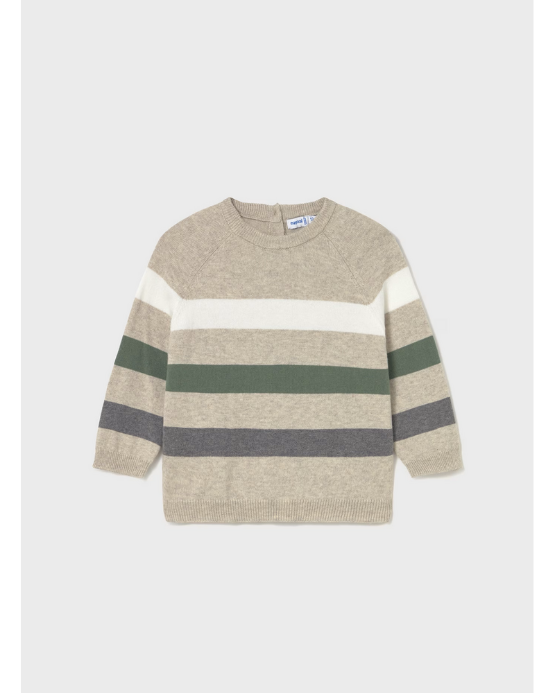 Mayoral Stripe Sweater Pant Set {Tan/Green}