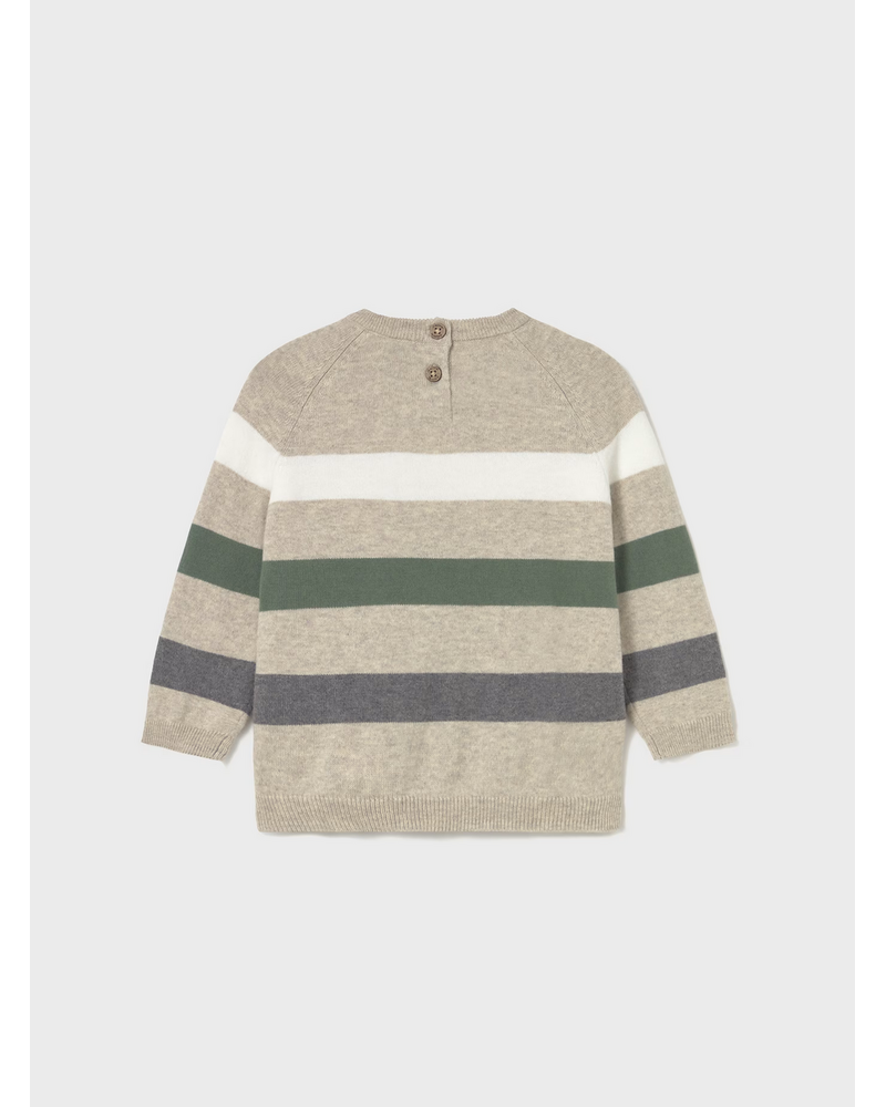 Mayoral Stripe Sweater Pant Set {Tan/Green}