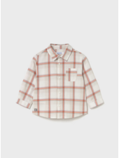 Mayoral Plaid Shirt/ Pant Set {Crm/Org/Rust}