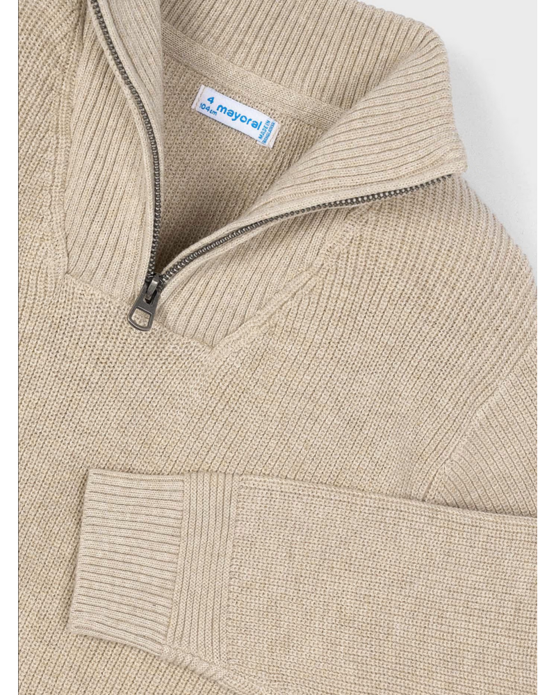 Mayoral Quarter Zip Sweater{Sand}