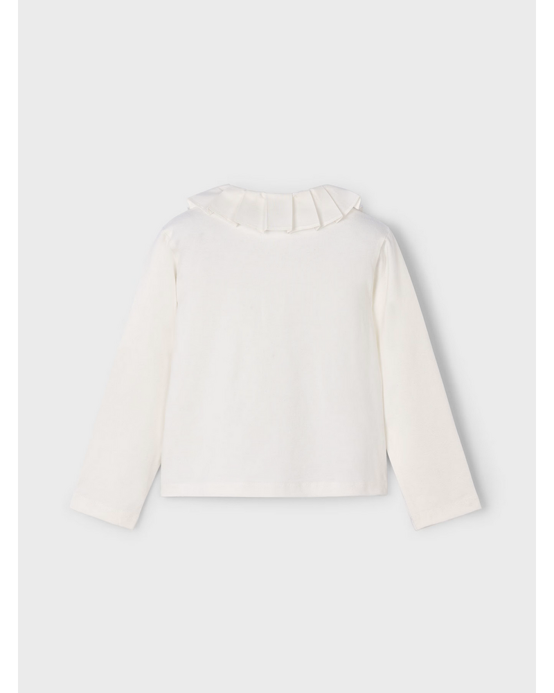 Mayoral Ruffle Collar Shirt w/ Plaid Short Set {Ivory/Cherry}