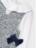 Mayoral Tweed Pinafore Dress {White/Navy}