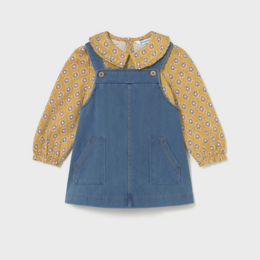 Mayoral Overall Shirt/Dress Set {Mustard}