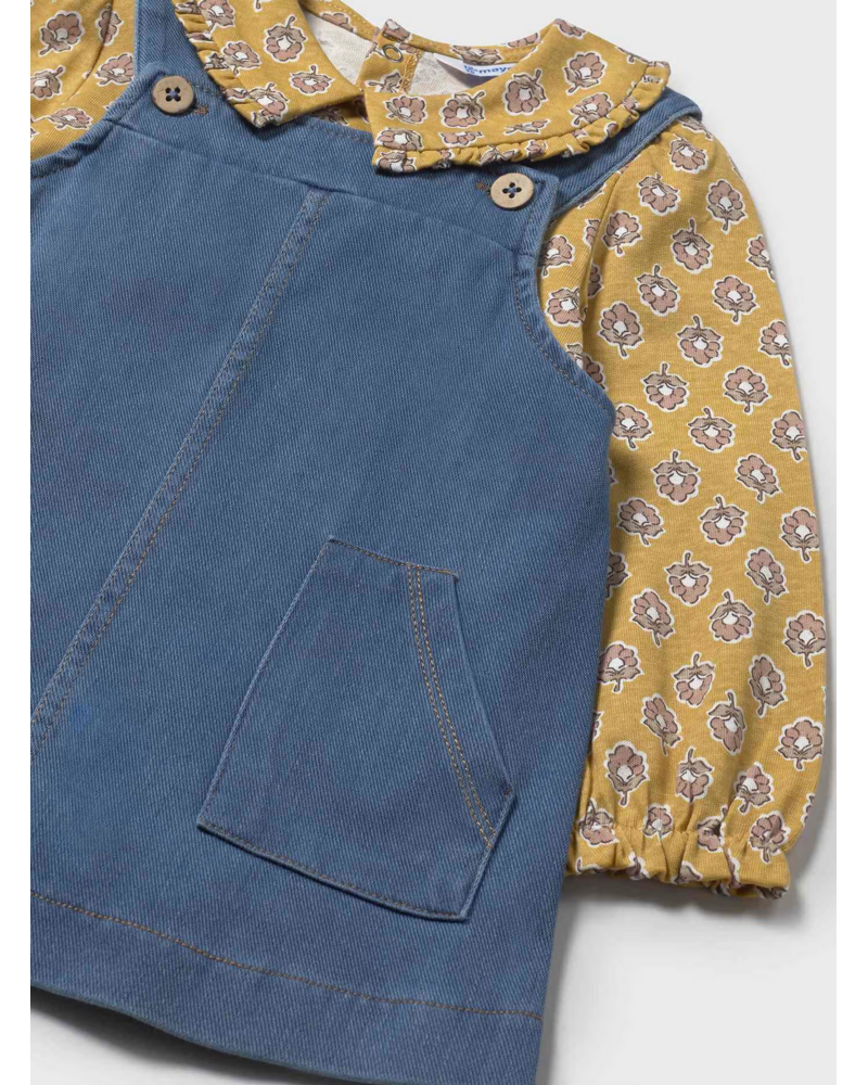 Mayoral Overall Shirt/Dress Set {Mustard}