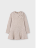 Mayoral Bow Knit Dress {Tan/Gold Shimmer}