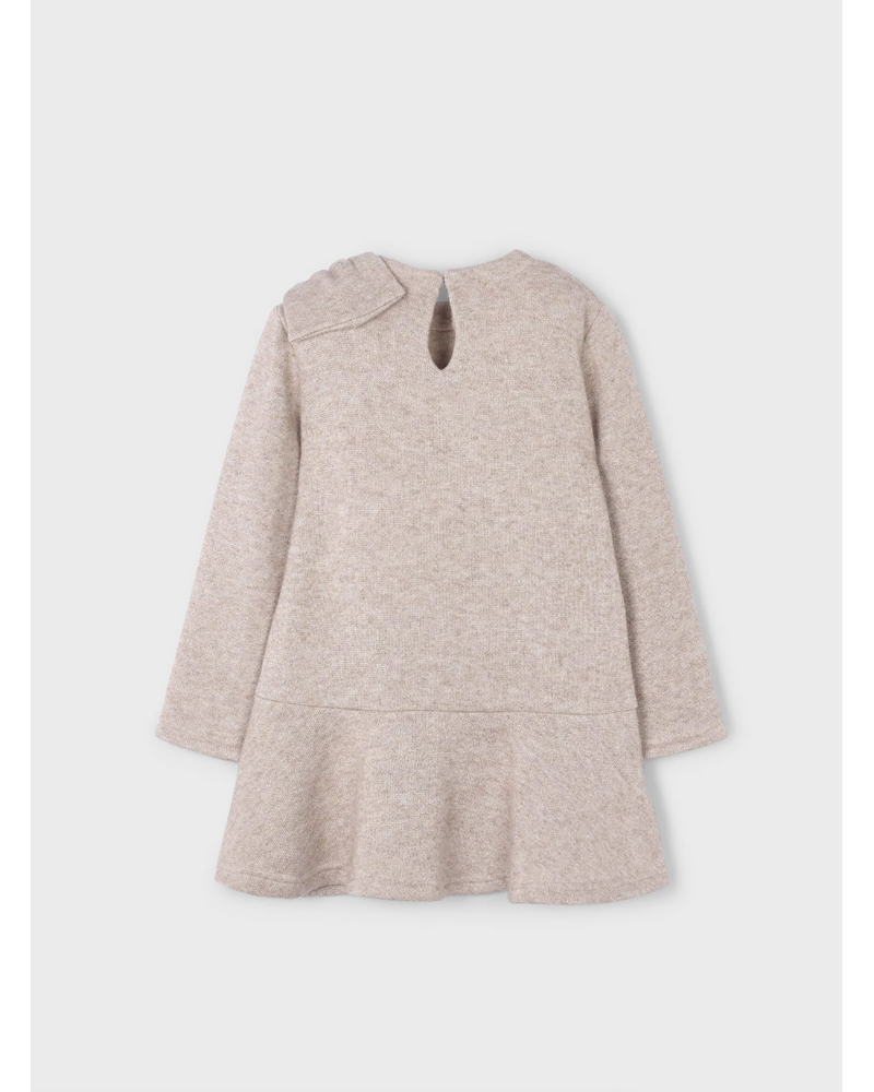 Mayoral Bow Knit Dress {Tan/Gold Shimmer}