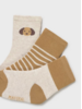 Mayoral Dog 3pk Socks {Ivory/Tan}