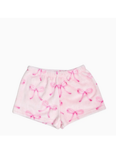OMG Accessories Fleece Printed Cozy Short {Pink Bow Print}