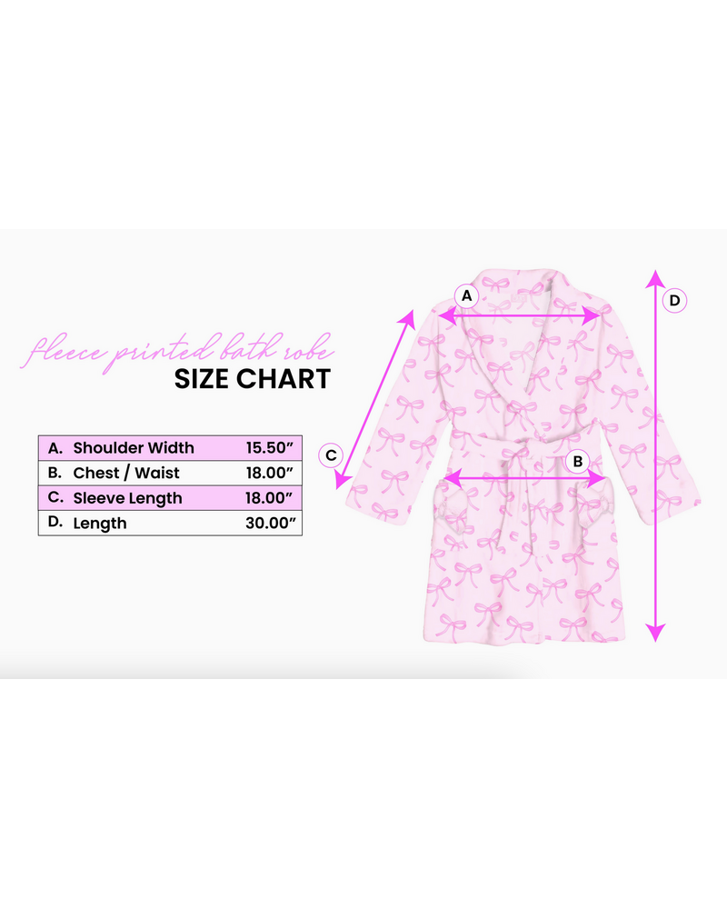 OMG Accessories Fleece Printed Bath Robe {Pink Bow Print}