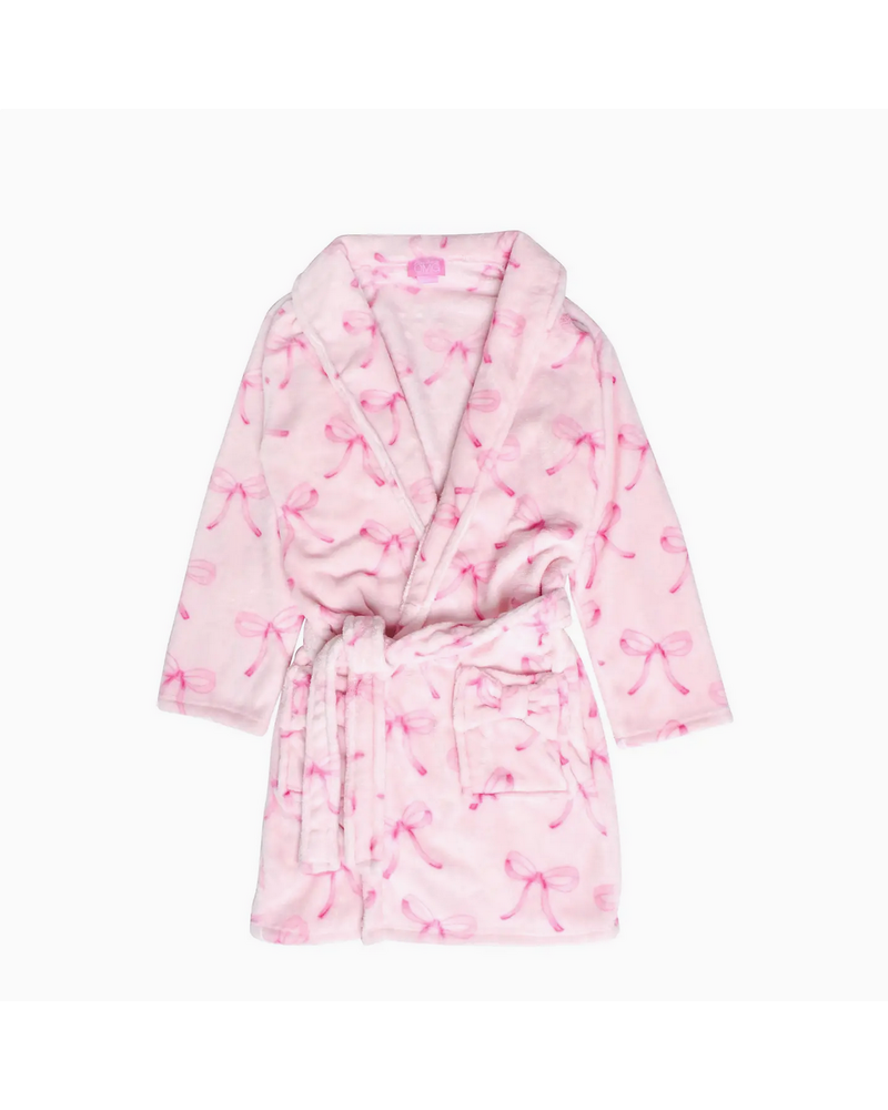 OMG Accessories Fleece Printed Bath Robe {Pink Bow Print}