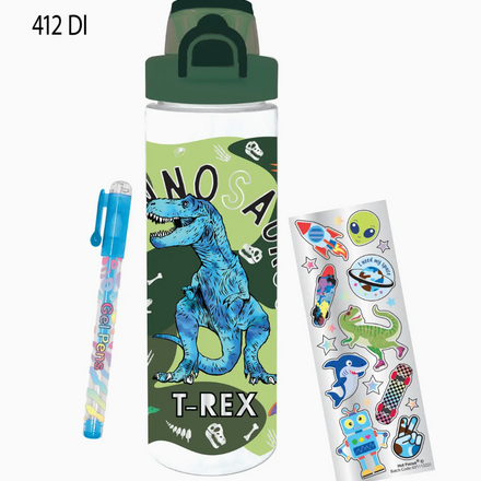 Hot Focus Inc. Pop Open Water Bottle Writing Fun {Dinosaur}