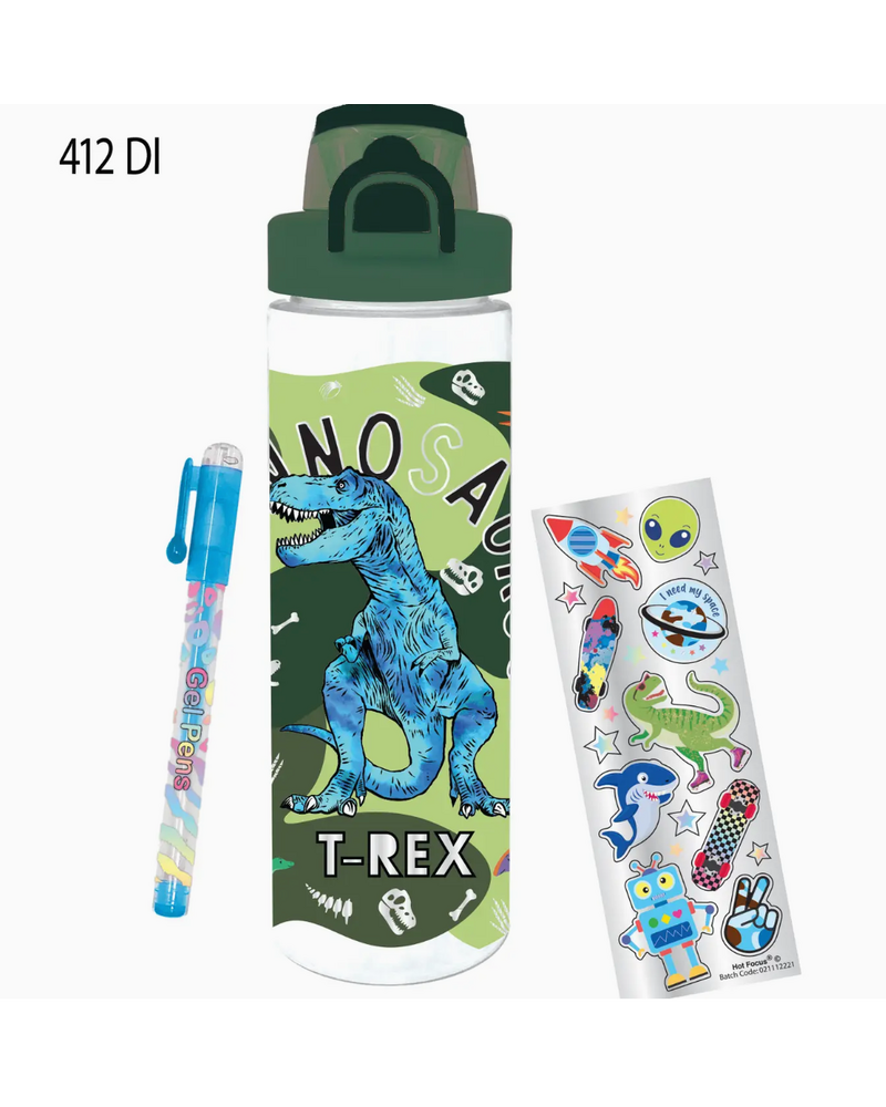Hot Focus Inc. Pop Open Water Bottle Writing Fun {Dinosaur}