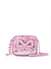 OMG Accessories Confetti Floral Bow Mini Crossbody Bag {Peony}