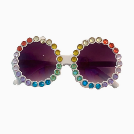 Sparkle Sisters Rhinestone Sunglasses {White}