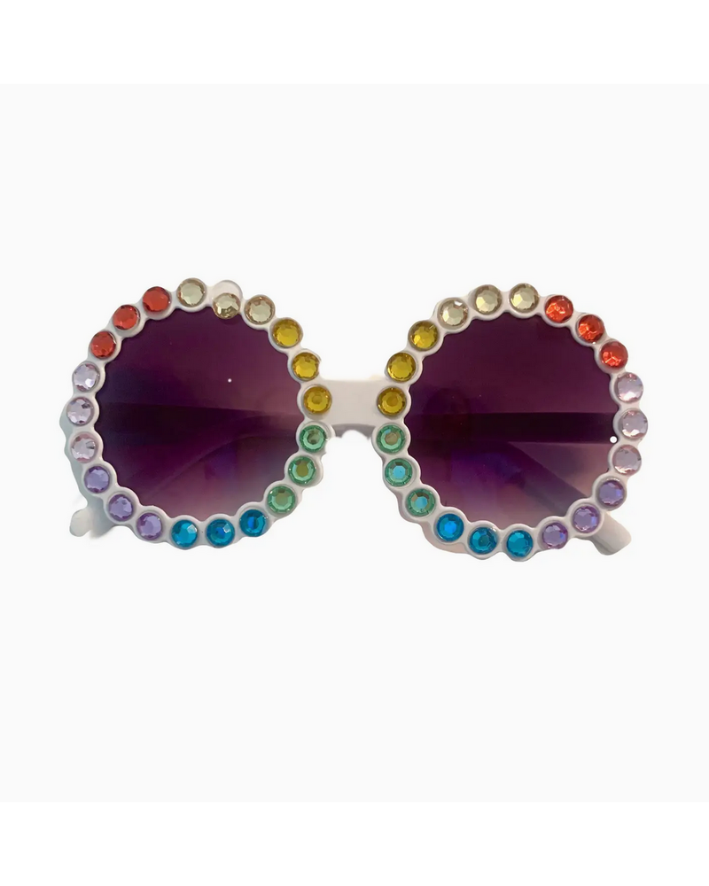 Sparkle Sisters Rhinestone Sunglasses {White}