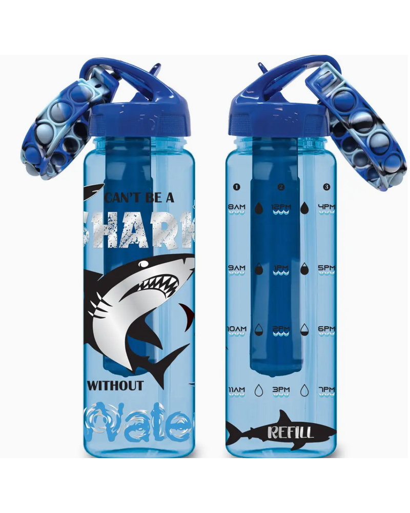 Hot Focus Inc. Time Marker Water Bottle w/ Freezer Tube {Shark}