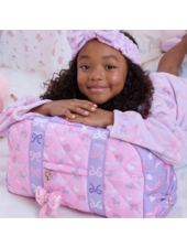 OMG Accessories Quilted Ditsy Bow Print Medium Duffle Bag {Pink/Lavender}
