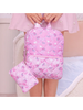 OMG Accessories Quilted Scrunchies Printed Mini Backpack with Coin Purse {Peony}
