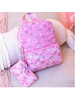 OMG Accessories Quilted Scrunchies Printed Mini Backpack with Coin Purse {Peony}