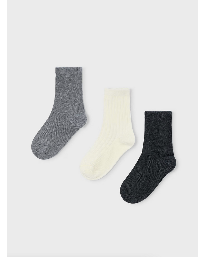 Mayoral 3 Pack Socks {Ivory/Gray/Slate}