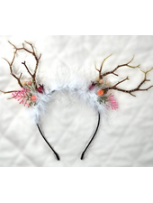 M.L. Kids Reindeer Light Up Antlers w/ Feathers Headband