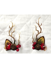 M.L. Kids HB023 Reindeer Light Up Antlers w/ Ears Hair Clips {Red Flower}