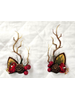 M.L. Kids HB023 Reindeer Light Up Antlers w/ Ears Hair Clips {Red Flower}