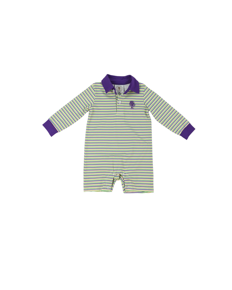 Cypress Row Throw Me Something Mister Boys Romper {Mardi Gras}