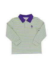 Cypress Row Throw Me Something Mister L/S Polo Shirt {Mardi Gras}