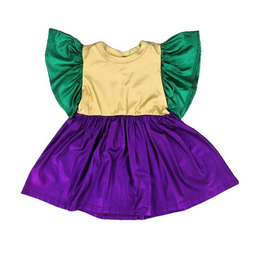 M.L. Kids Metallic Block Dress {Mardi Gras}