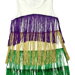 M.L. Kids Tiered Fringe Dress {Mardi Gras}