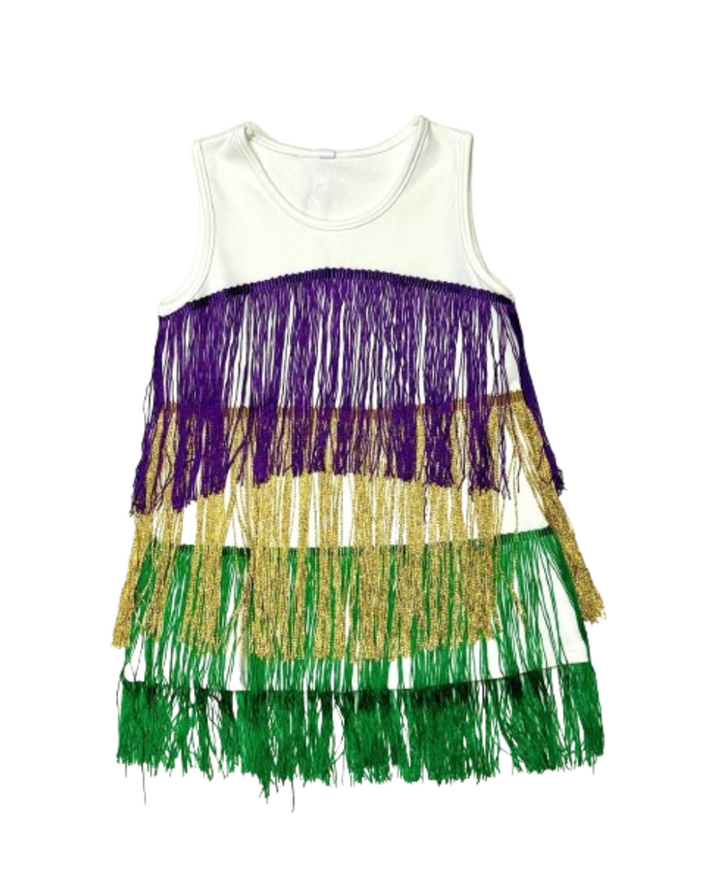 M.L. Kids Tiered Fringe Dress {Mardi Gras}