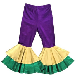M.L. Kids Metallic Double Bell Leggings {Mardi Gras}