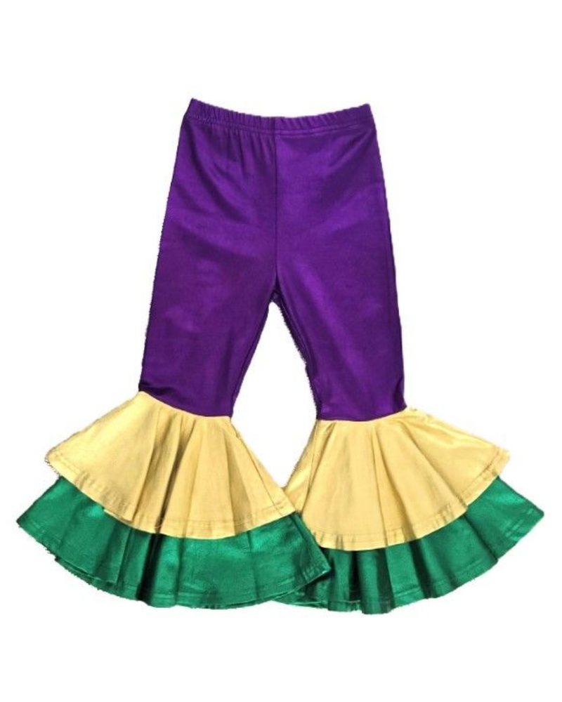 M.L. Kids Metallic Double Bell Leggings {Mardi Gras}
