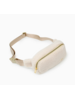 Fuzzy Crossbody Sling Bag w/ Heart {Beige}