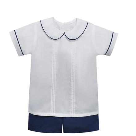 Remember Nguyen Madison Short Set {Wht/Nvy}