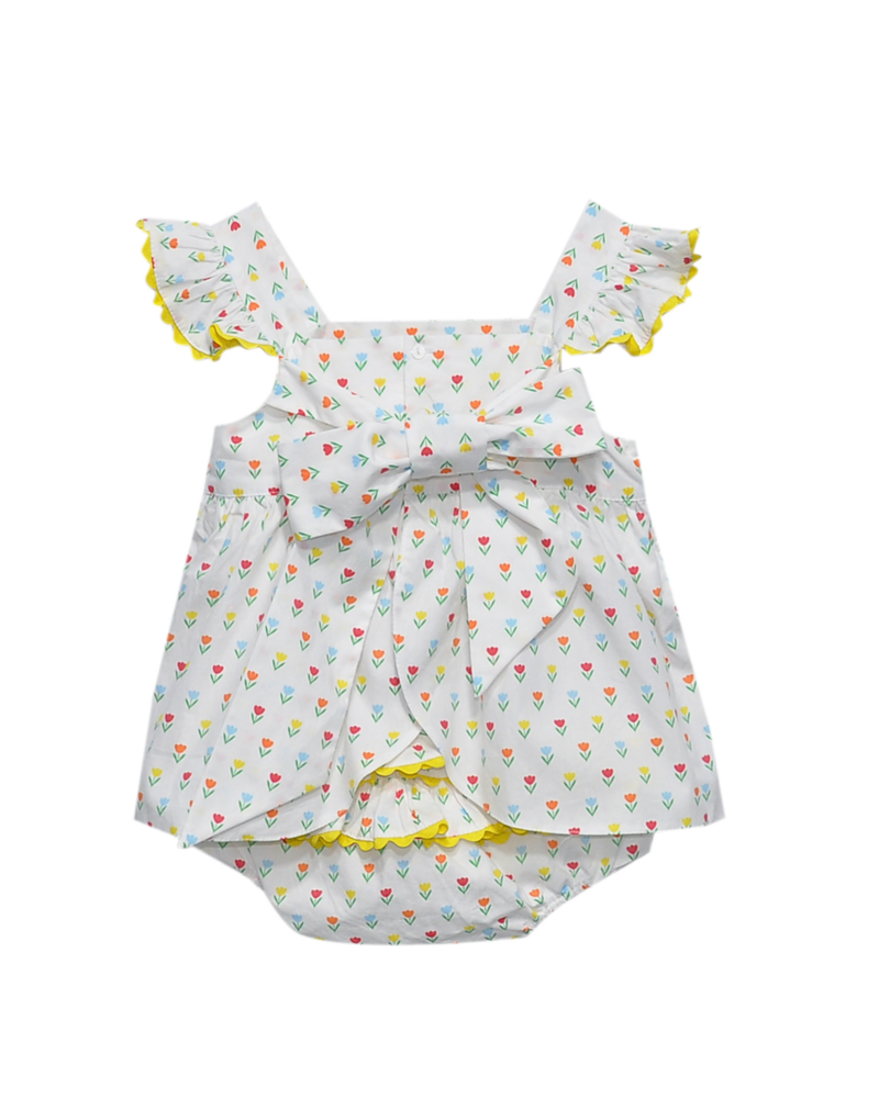 Baby Sen by Remember Nguyen Tiny Tulips Clementine Bloomer Set {Multi}